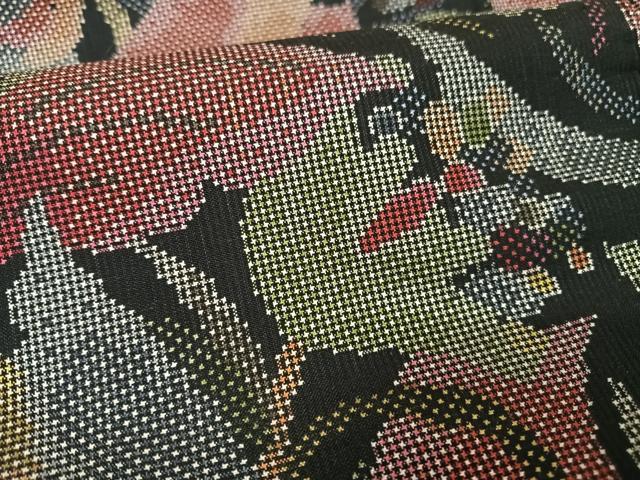 平和屋着物●本場大島紬 一元絣 更紗花文 正絹 逸品 未使用 AAAY9997np