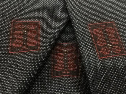 平和屋着物●本場大島紬　カタス7マルキ　色紙舞蝶文　正絹　逸品　AAAZ0009zg