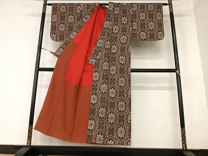 平和屋着物●本場大島紬　アンティーク大島　舞花間道　正絹　逸品　AAAZ0046zg