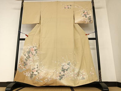 平和屋着物●訪問着　草花文　暈し染め　金彩　正絹　逸品　AAAZ0058zg