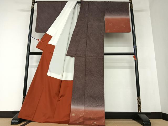 平和屋着物●本場染大島紬 箔散らし 暈し染め 金彩 正絹 逸品 AAAZ0059zg