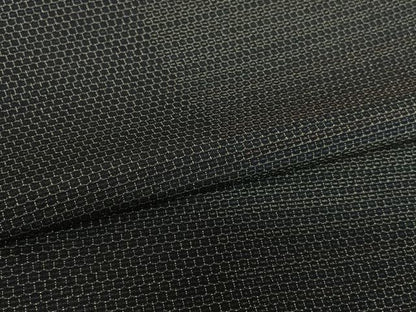 平和屋着物●本塩沢　110亀甲　横段文　正絹　逸品　AAAZ0065zg