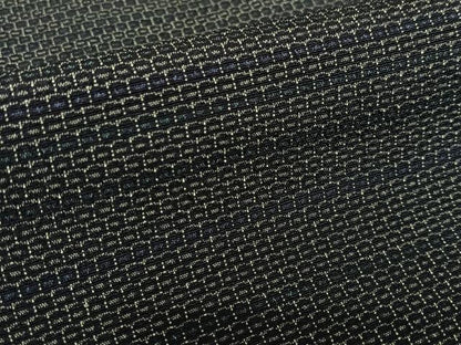 平和屋着物●本塩沢　110亀甲　横段文　正絹　逸品　AAAZ0065zg