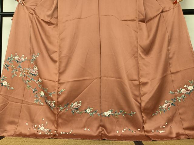 平和屋着物●訪問着 友禅 枝花文 丹後縮緬 上代28万円 仮絵羽 正絹 逸品 未使用 AAAZ0069zg