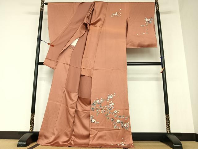 平和屋着物●訪問着 友禅 枝花文 丹後縮緬 上代28万円 仮絵羽 正絹 逸品 未使用 AAAZ0069zg
