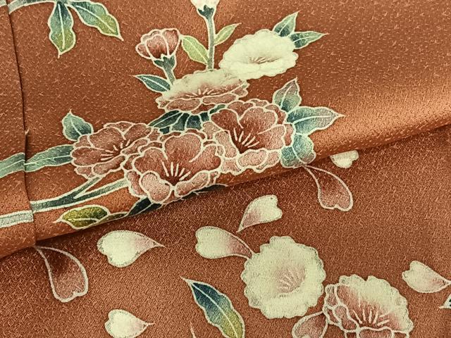 平和屋着物●訪問着 友禅 枝花文 丹後縮緬 上代28万円 仮絵羽 正絹 逸品 未使用 AAAZ0069zg