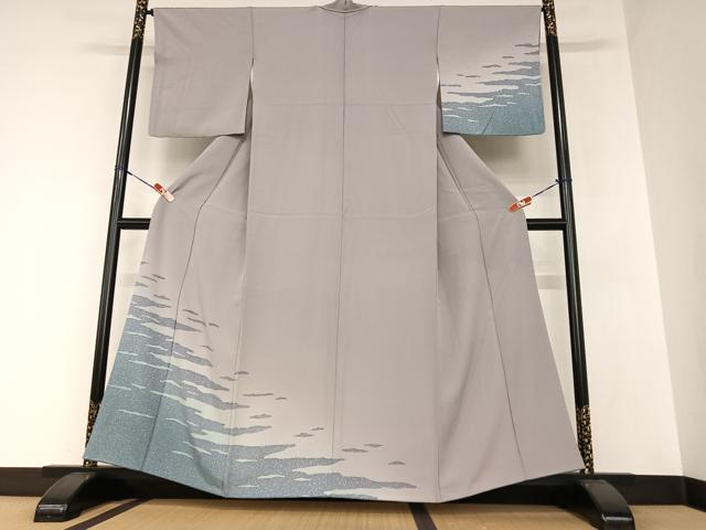 平和屋着物●訪問着　霞文　暈し染め　正絹　逸品　AAAZ0075zg