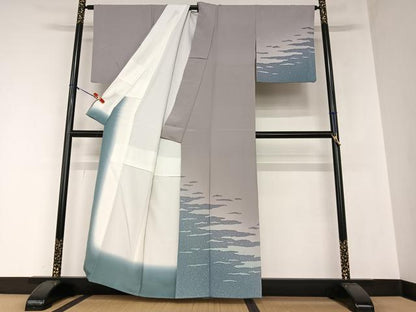 平和屋着物●訪問着　霞文　暈し染め　正絹　逸品　AAAZ0075zg