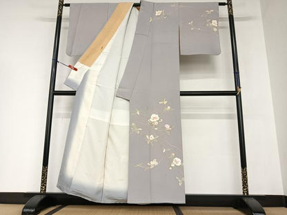 平和屋着物●訪問着　友禅　作家物　枝花文　正絹　逸品　AAAZ0077zg
