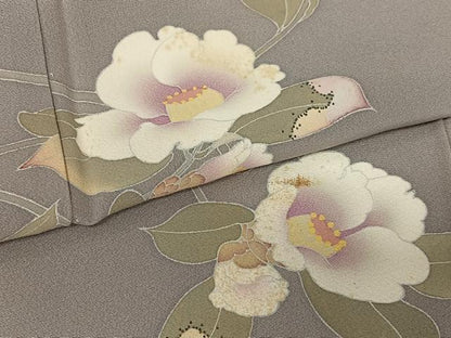 平和屋着物●訪問着　友禅　作家物　枝花文　正絹　逸品　AAAZ0077zg