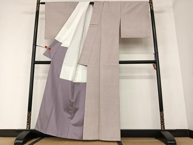 平和屋着物●結城紬 色無地 鴇浅葱色 正絹 逸品 AAAZ0096zg