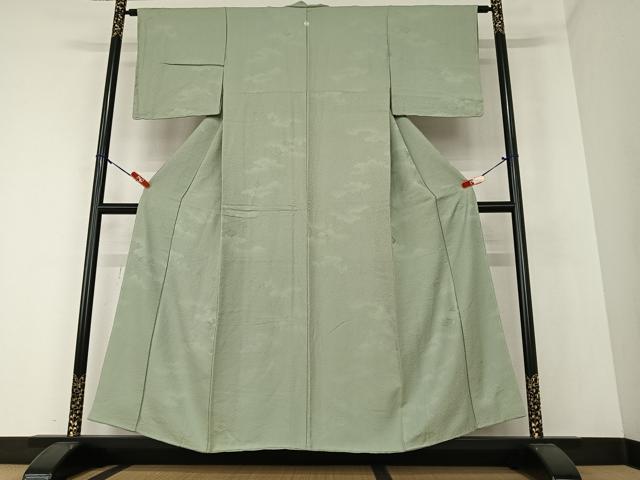 平和屋着物●上質な色無地　雲重ね菱地紋　岩井茶色　正絹　逸品　未使用　AAAZ0100zg