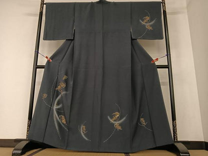 平和屋着物●訪問着 雪輪重ね花文 金銀彩 正絹 逸品 AAAZ0101zg