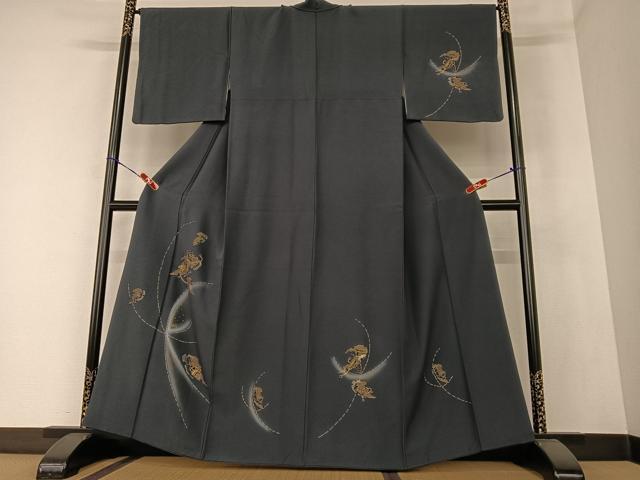 平和屋着物●訪問着 雪輪重ね花文 金銀彩 正絹 逸品 AAAZ0101zg