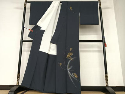 平和屋着物●訪問着 雪輪重ね花文 金銀彩 正絹 逸品 AAAZ0101zg