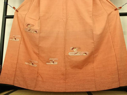 平和屋着物●紬 訪問着 駒刺繍 エ霞鴛鴦文 暈し染め 正絹 逸品 AAAZ0119zg