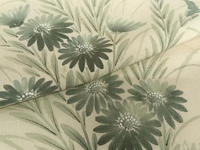 平和屋着物●訪問着 紬地 手描き 草花文 ろうけつ染め 正絹 逸品 AAAZ0121zg