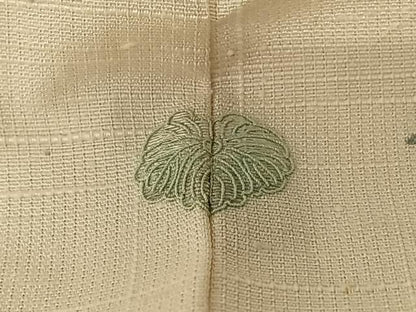 平和屋着物●訪問着 紬地 手描き 草花文 ろうけつ染め 正絹 逸品 AAAZ0121zg