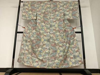 平和屋着物●本場大島紬 一元7マルキ 霞文 正絹 逸品 AAAZ0128zg