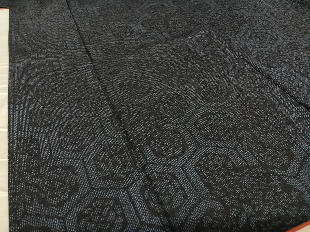 平和屋着物●結城紬 花亀甲文 正絹 逸品 AAAZ0129zg