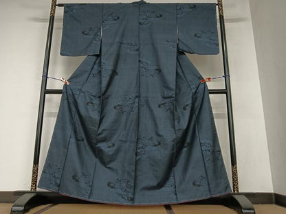平和屋着物●本場大島紬 一元7マルキ 雲重ね風景草花文 正絹 逸品 未使用 AAAZ0133zg