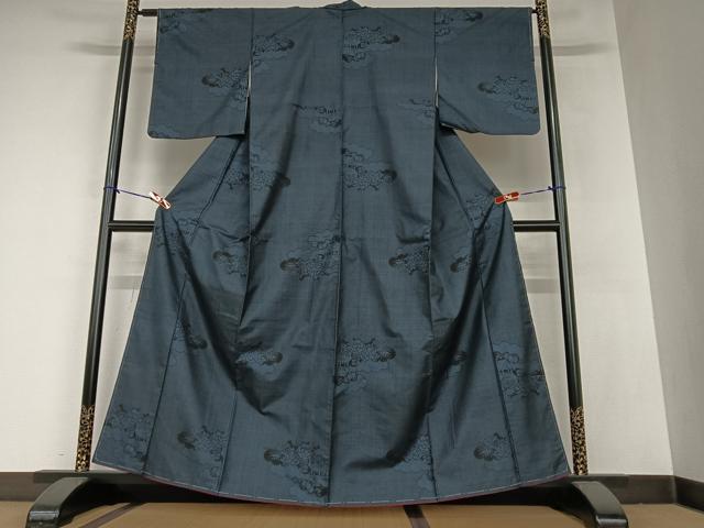 平和屋着物●本場大島紬 一元7マルキ 雲重ね風景草花文 正絹 逸品 未使用 AAAZ0133zg