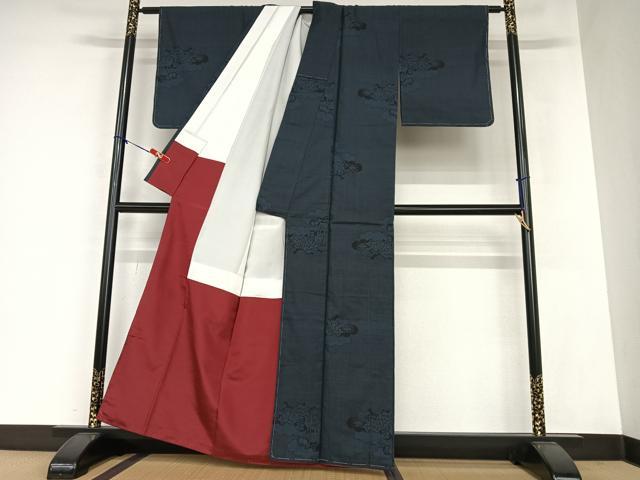 平和屋着物●本場大島紬 一元7マルキ 雲重ね風景草花文 正絹 逸品 未使用 AAAZ0133zg