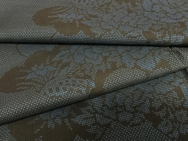 平和屋着物●本場大島紬 一元7マルキ 雲重ね風景草花文 正絹 逸品 未使用 AAAZ0133zg