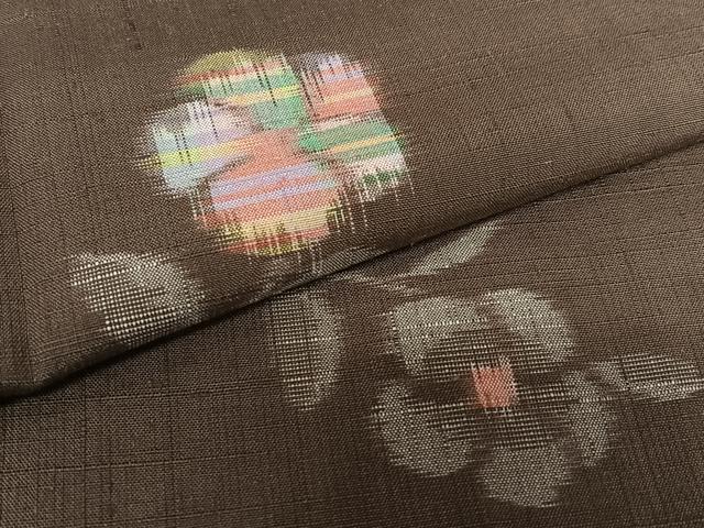 平和屋着物●上質な紬 舞花文 正絹 逸品 AAAZ0144zg