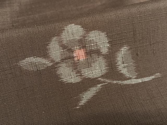 平和屋着物●上質な紬 舞花文 正絹 逸品 AAAZ0144zg