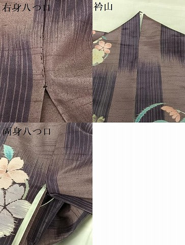 平和屋着物●小紋 草花丸文 洗える着物 AAAZ0145zg