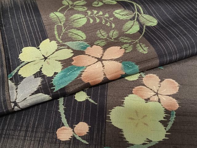 平和屋着物●小紋 草花丸文 洗える着物 AAAZ0145zg