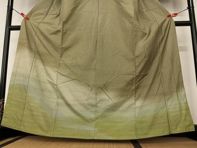 平和屋着物●本場染大島紬 訪問着 霞文 朽葉色 暈し染め 正絹 逸品 AAAZ0151zg