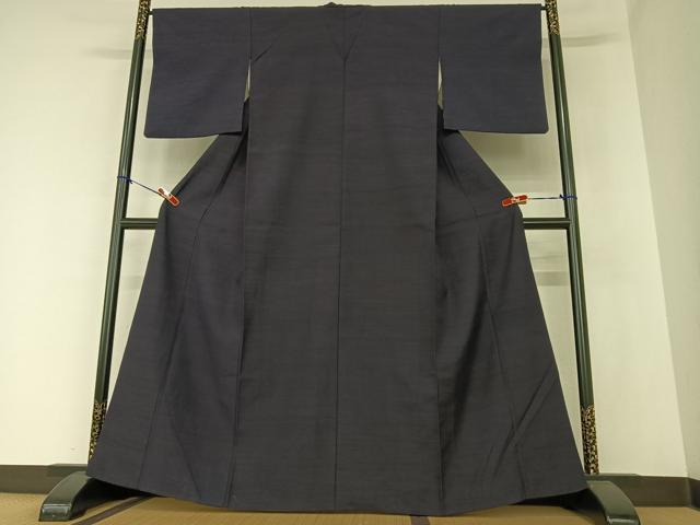 平和屋着物●上質な紬　色無地　黒紅色　正絹　逸品　AAAZ0155zg
