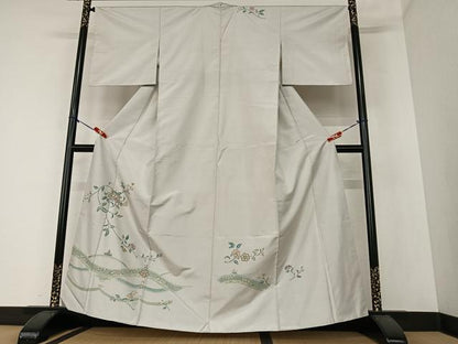 平和屋着物●本場大島紬 訪問着 中国三大刺繍 汕頭刺繍 スワトウ刺繍 更紗花唐草文 正絹 逸品 AAAZ0175zg