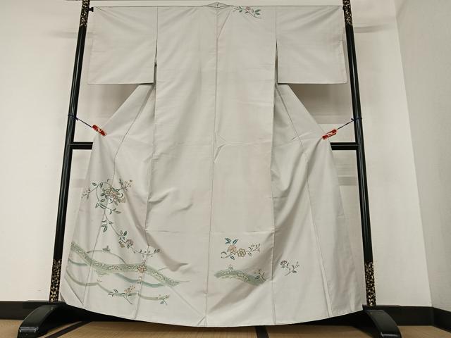 平和屋着物●本場大島紬 訪問着 中国三大刺繍 汕頭刺繍 スワトウ刺繍 更紗花唐草文 正絹 逸品 AAAZ0175zg