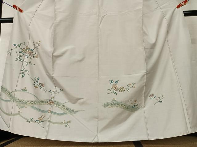 平和屋着物●本場大島紬 訪問着 中国三大刺繍 汕頭刺繍 スワトウ刺繍 更紗花唐草文 正絹 逸品 AAAZ0175zg