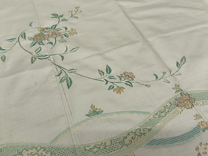 平和屋着物●本場大島紬 訪問着 中国三大刺繍 汕頭刺繍 スワトウ刺繍 更紗花唐草文 正絹 逸品 AAAZ0175zg