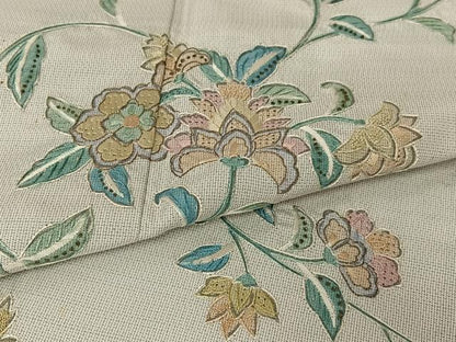 平和屋着物●本場大島紬 訪問着 中国三大刺繍 汕頭刺繍 スワトウ刺繍 更紗花唐草文 正絹 逸品 AAAZ0175zg