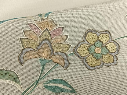 平和屋着物●本場大島紬 訪問着 中国三大刺繍 汕頭刺繍 スワトウ刺繍 更紗花唐草文 正絹 逸品 AAAZ0175zg