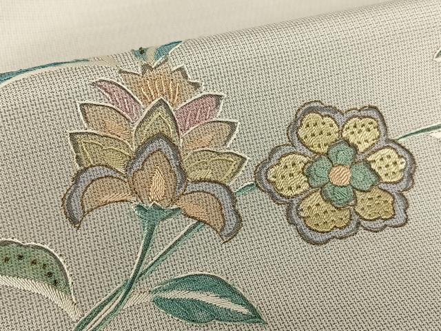 平和屋着物●本場大島紬 訪問着 中国三大刺繍 汕頭刺繍 スワトウ刺繍 更紗花唐草文 正絹 逸品 AAAZ0175zg