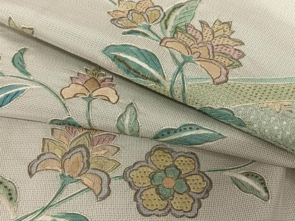 平和屋着物●本場大島紬 訪問着 中国三大刺繍 汕頭刺繍 スワトウ刺繍 更紗花唐草文 正絹 逸品 AAAZ0175zg