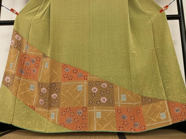 平和屋着物●訪問着 道長花文 梅鉢 金彩 正絹 逸品 AAAZ0199zg