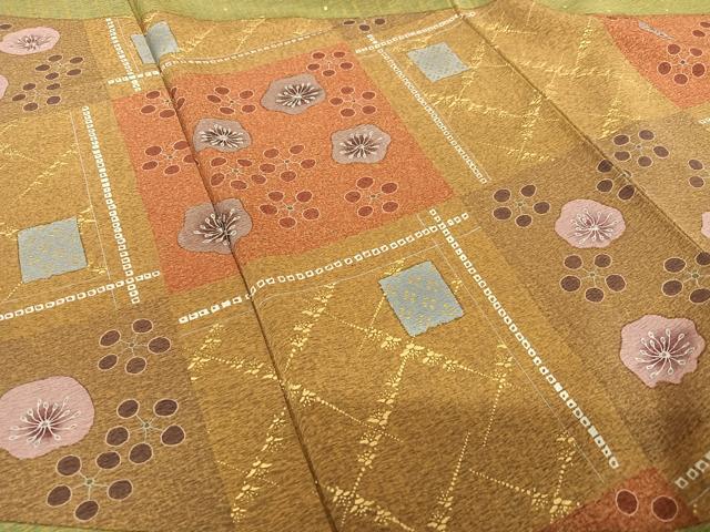 平和屋着物●訪問着 道長花文 梅鉢 金彩 正絹 逸品 AAAZ0199zg
