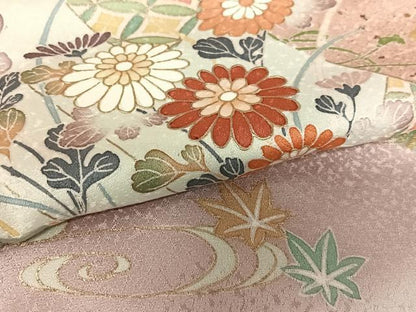平和屋着物●訪問着 几帳花文 暈し染め 金彩 正絹 逸品 AAAZ0201zg