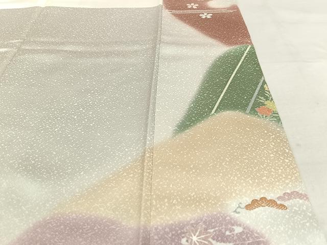 平和屋着物●訪問着 几帳花文 暈し染め 金彩 正絹 逸品 AAAZ0201zg