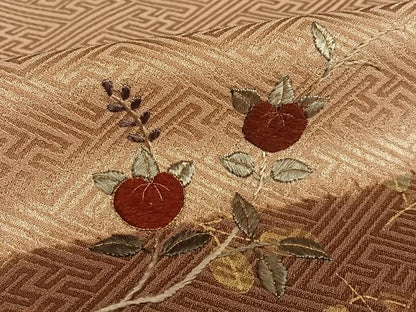 平和屋着物●訪問着 絞り 刺繍 草花文 金彩 正絹 逸品 AAAZ0203zg