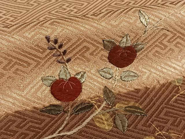 平和屋着物●訪問着 絞り 刺繍 草花文 金彩 正絹 逸品 AAAZ0203zg