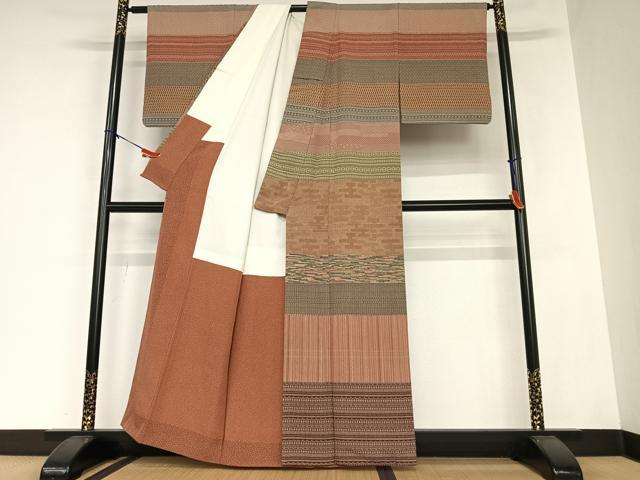 平和屋着物●訪問着 作家物 横段花文 正絹 逸品 AAAZ0206zg