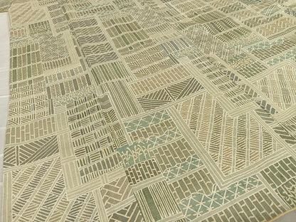 平和屋着物●上質な小紋　紬地　色紙重ね草花文　正絹　逸品　AAAZ0212zg